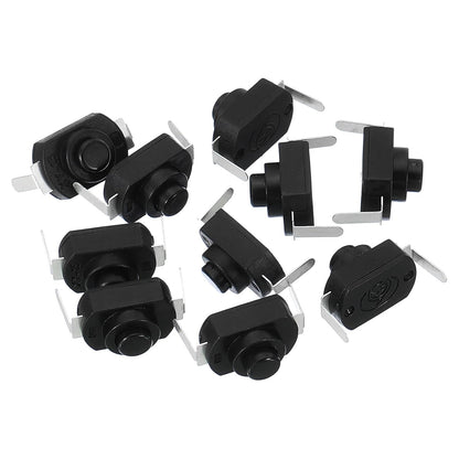 10 x Black Mini micro switch on/off 12*8mm 1Amp with right angle solder tabs