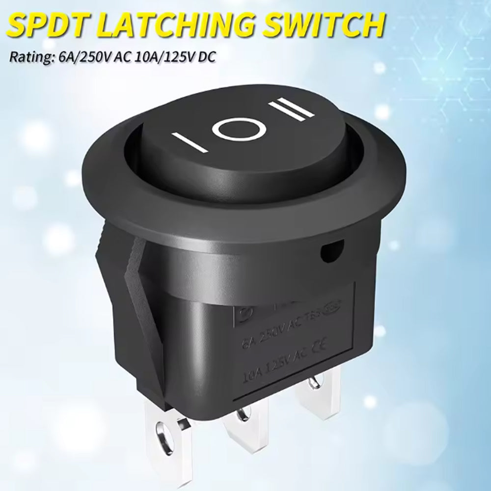 5 x Round Rocker Switch 12V 3 Pin ON-OFF-ON SPDT Rocker Switch with Wires
