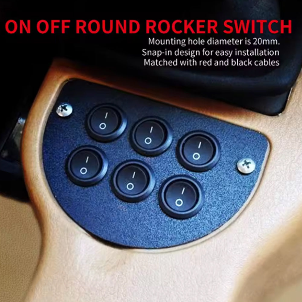 5 x Round Rocker Switch 2 PIN ON/OFF SPST 20mm Toggle Switch with Wire Switch