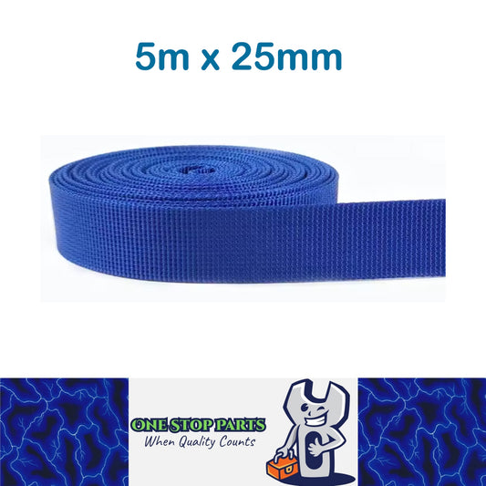 5m x 25mm RoyalBlue Nylon Webbing Strap Safety Belt Knapsack Bag Leash Crafting