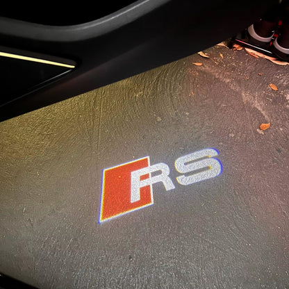 2 x Audi LED Car Door Light Welcome Light Laser Projector Lamp with Audi RS logo