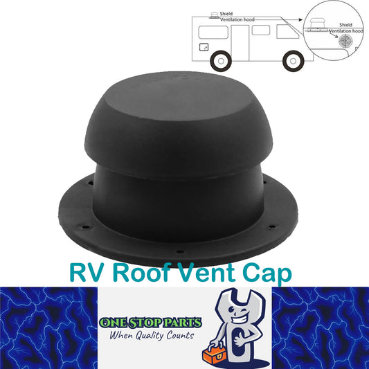 Black RV Roof Vent Cap Air Exhaust Outlet Motorhome Exhaust Vent Ventilation Cap