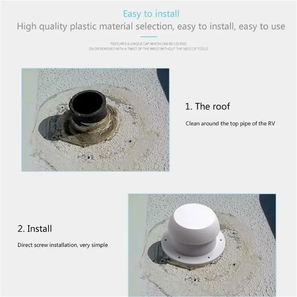 White RV Roof Vent Cap Air Exhaust Outlet Motorhome Exhaust Vent Ventilation Cap