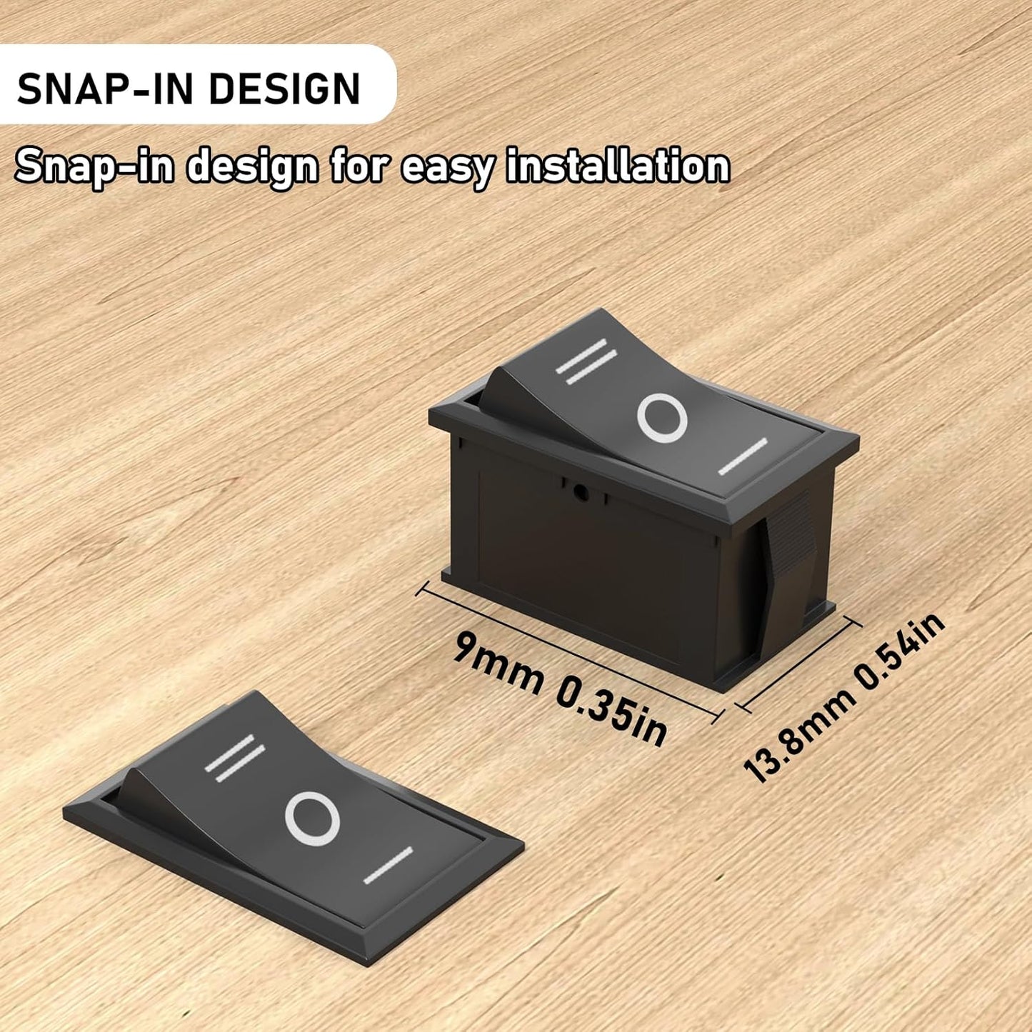 5 x Black Rocker Switches 10x15mm ON/OFF/ON 3 Pin SPST Panel Mount Mini Switches