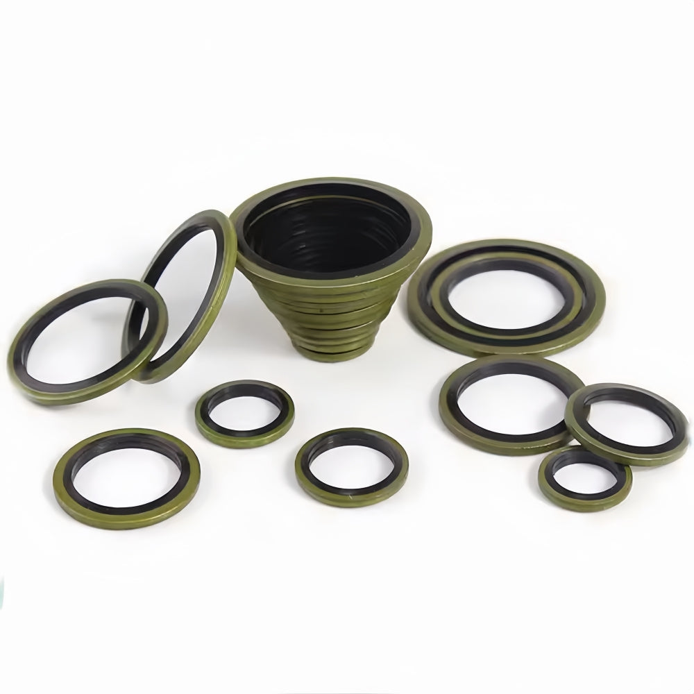 10 x M6 Washer Seal Bonded Washers Metal Rubber Oil Plug Gasket Sealing O Rings