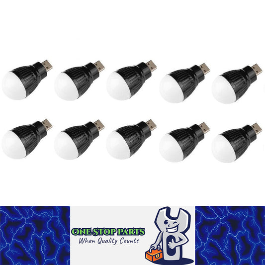 10 x USB 3w LED Light Bulb Portable Mini LED Small Light Bulb Warm White (10pcs)