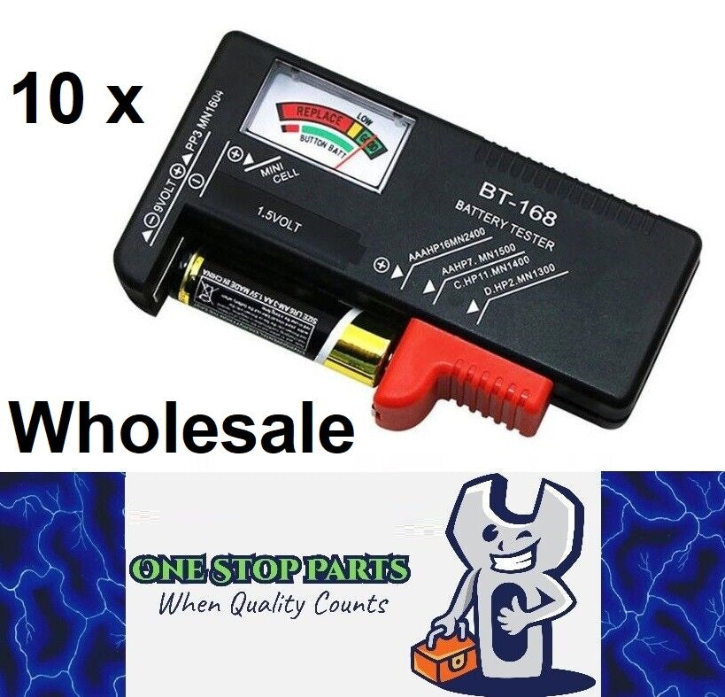 10 X Battery Tester for AA AAA 1.5v Button Batteries and 9v Battery Tester BULK