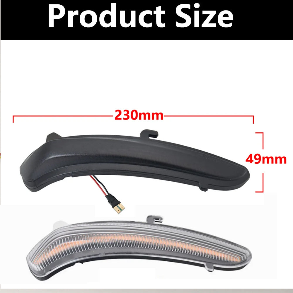 2x Dynamic Turn Signal Led Rearview Mirror Light for Peugeot 2008 208 Citroen C3