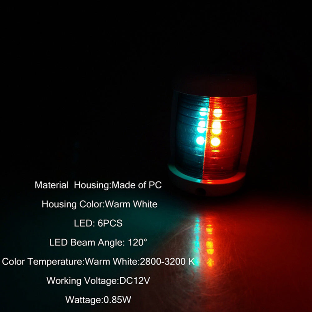 12v White Body Red Green Boat Light LED Marine Yacht Navigation Port Starboard