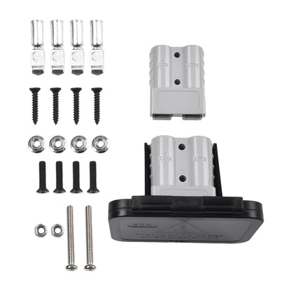 Double 50A Anderson style Plug Grey Flush Mount Bracket Includes 2 x 50Amp Plugs