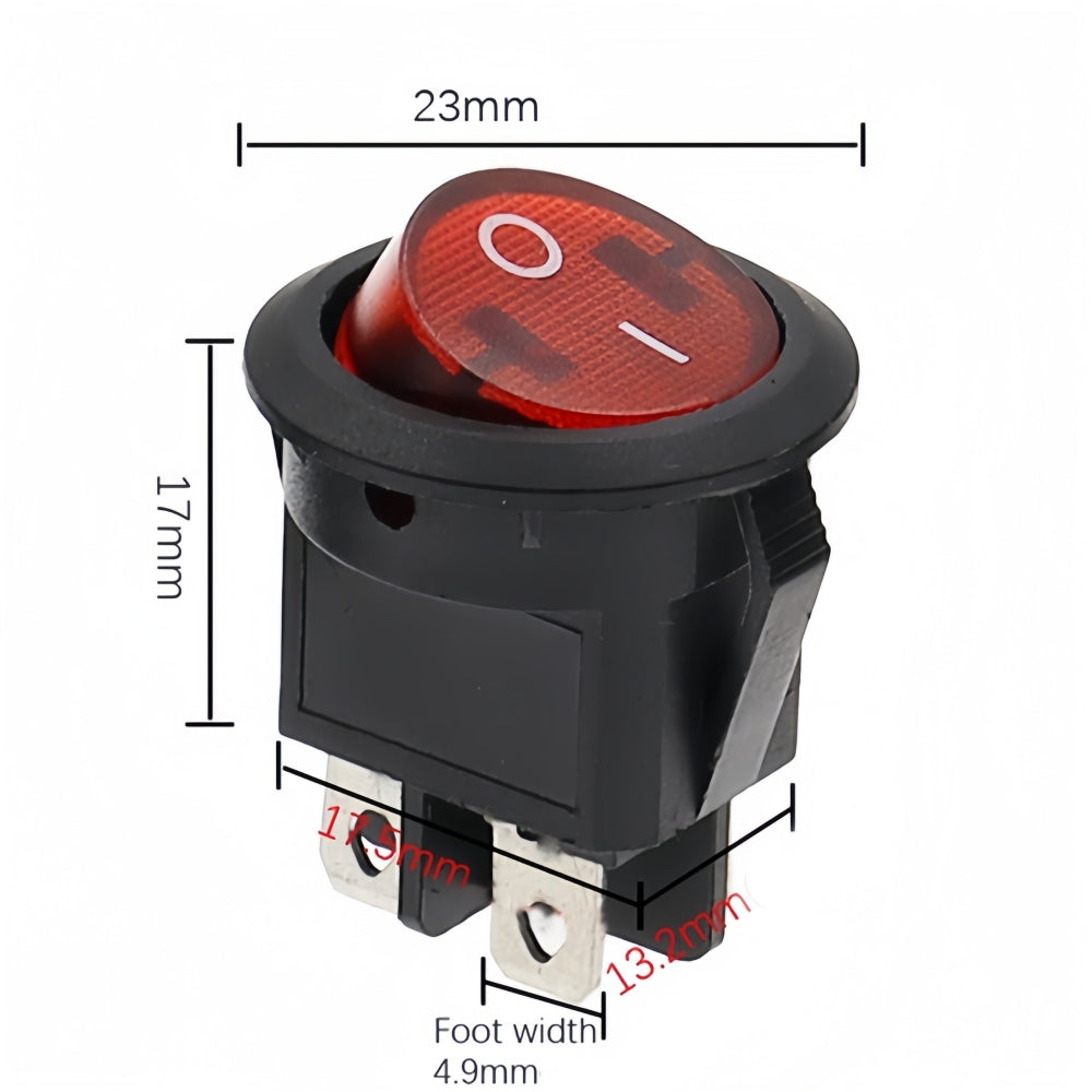 2x Round Rocker Switch Car Boat Dashboard 4 Pin ON/OFF Power Switch Red Button