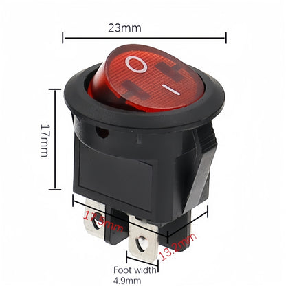 2x Round Rocker Switch Car Boat Dashboard 4 Pin ON/OFF Power Switch Red Button