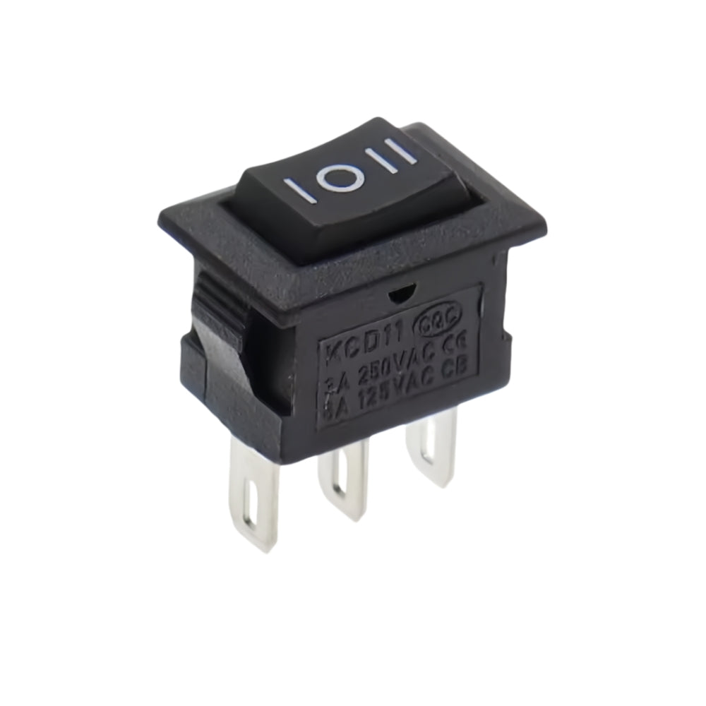 5 x Black Rocker Switches 10x15mm ON/OFF/ON 3 Pin SPST Panel Mount Mini Switches