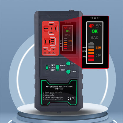 12v/24v 4/5 Pin Relay Tester with LED Indicator to Confirm Good or Bad Relay