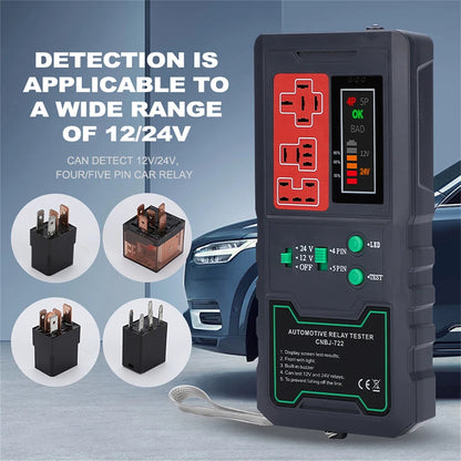 12v/24v 4/5 Pin Relay Tester with LED Indicator to Confirm Good or Bad Relay