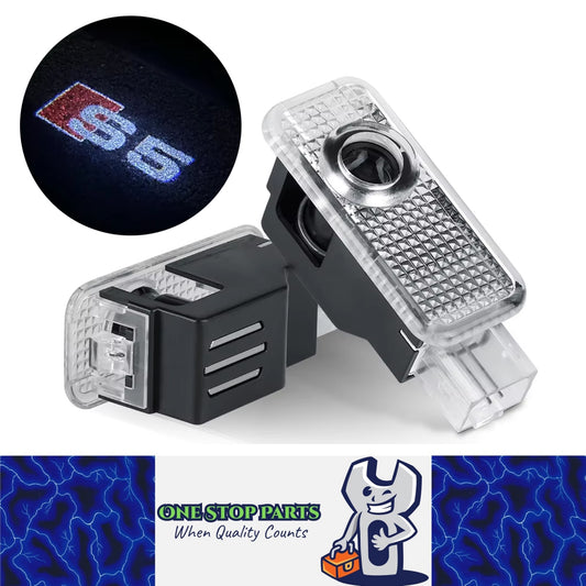2 x Audi LED Car Door Light Welcome Light Laser Projector Lamp with Audi S5 logo