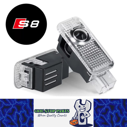 2 x Audi LED Car Door Light Welcome Light Laser Projector Lamp with Audi S8 logo