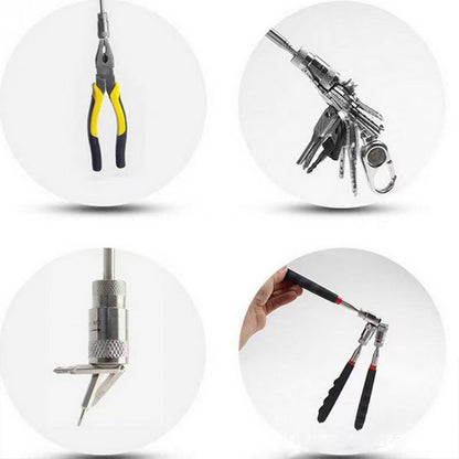 Telescopic Magnetic Pen Magnet Pick Up Tool Extendable Suction Rod with Light