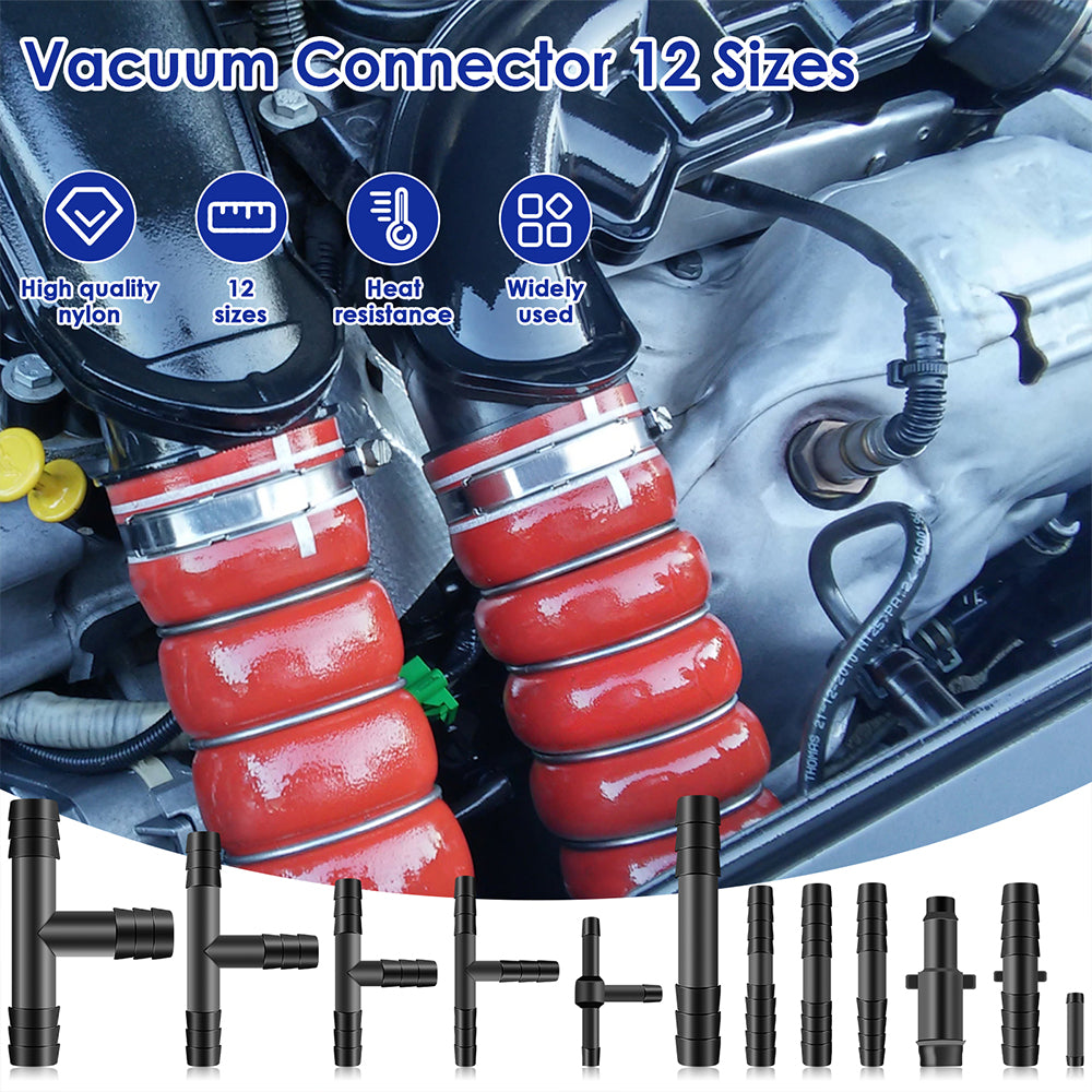 128PCS Vacuum repair hose kit joiners T pieces 9mm - 16mm variety mixed pack