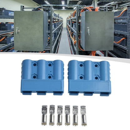 2 x 50A Blue 3 Pin Style Anderson Style Sockets Plugs 50Amp for Caravan&Camping