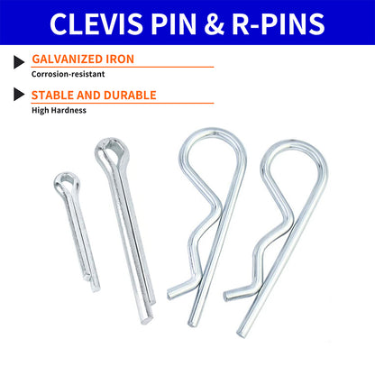 458pcs Cotter Pins and R Pins Assortment Kit 10 sizes Hairpin Cotter Pins R Clip