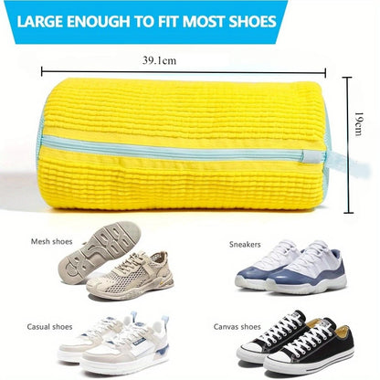 Shoe Washing Bag Fluffy Fiber 360° Clean Reusable Zipper Laundry Net for Sneaker