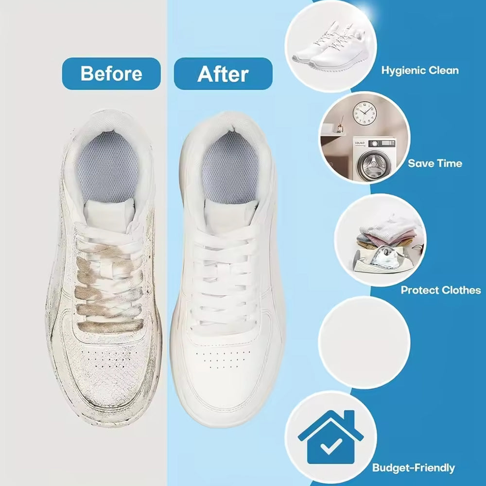 Shoe Washing Bag Fluffy Fiber 360° Clean Zipper Laundry Net Reusable for Sneaker