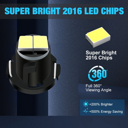 10 x T3 Neo 8mm 2x2016smd 400lm 12v Crystal Blue Dash illumination LEDs Ice Blue