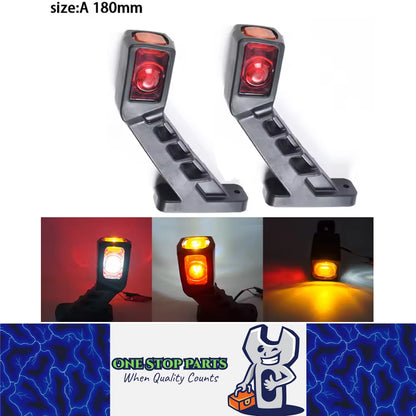 2 x LED Side Marker Light 180mm Red/Amber/White Trailer Truck Signal Marker Lamp