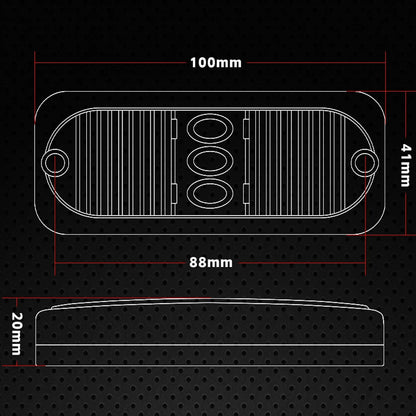 2 x Red LED Rear Marker Lights & 2 x Amber LED Side Marker Lamps 100x41mm 12-24V