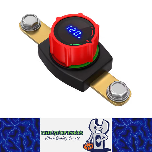 Side Post Battery Disconnect Switch 275A 12-48V LED Voltmeter Cut Off Switch