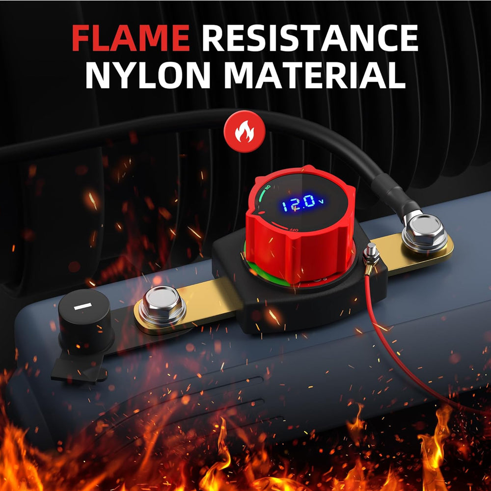 275A Side Post Battery Disconnect Switch 12-48V LED Voltmeter Battery Clamp Post