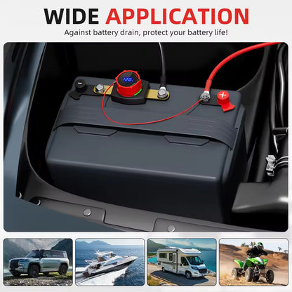 Side Post Battery Disconnect Switch 275A 12-48V LED Voltmeter Cut Off Switch