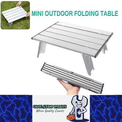 Mini Silver Camping Table Ultralight Portable Aluminum Folding Outdoor Table