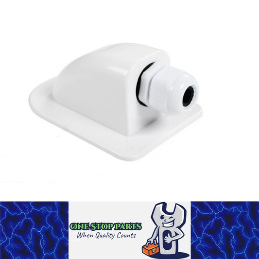 White Waterproof Solar Panel Single Cable Entry Box Ideal for Roof of Caravan