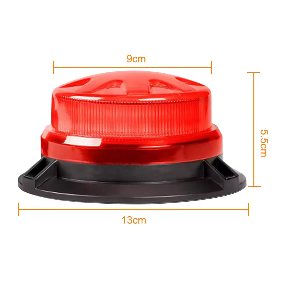 Red LED Emergency Strobe Light Magnetic Base Roof Flashing Beacon Warning Light