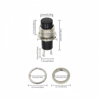 6 x Green Push Button Switches Panel Mount 10mm Momentary OFF/ON SPST Switche Up