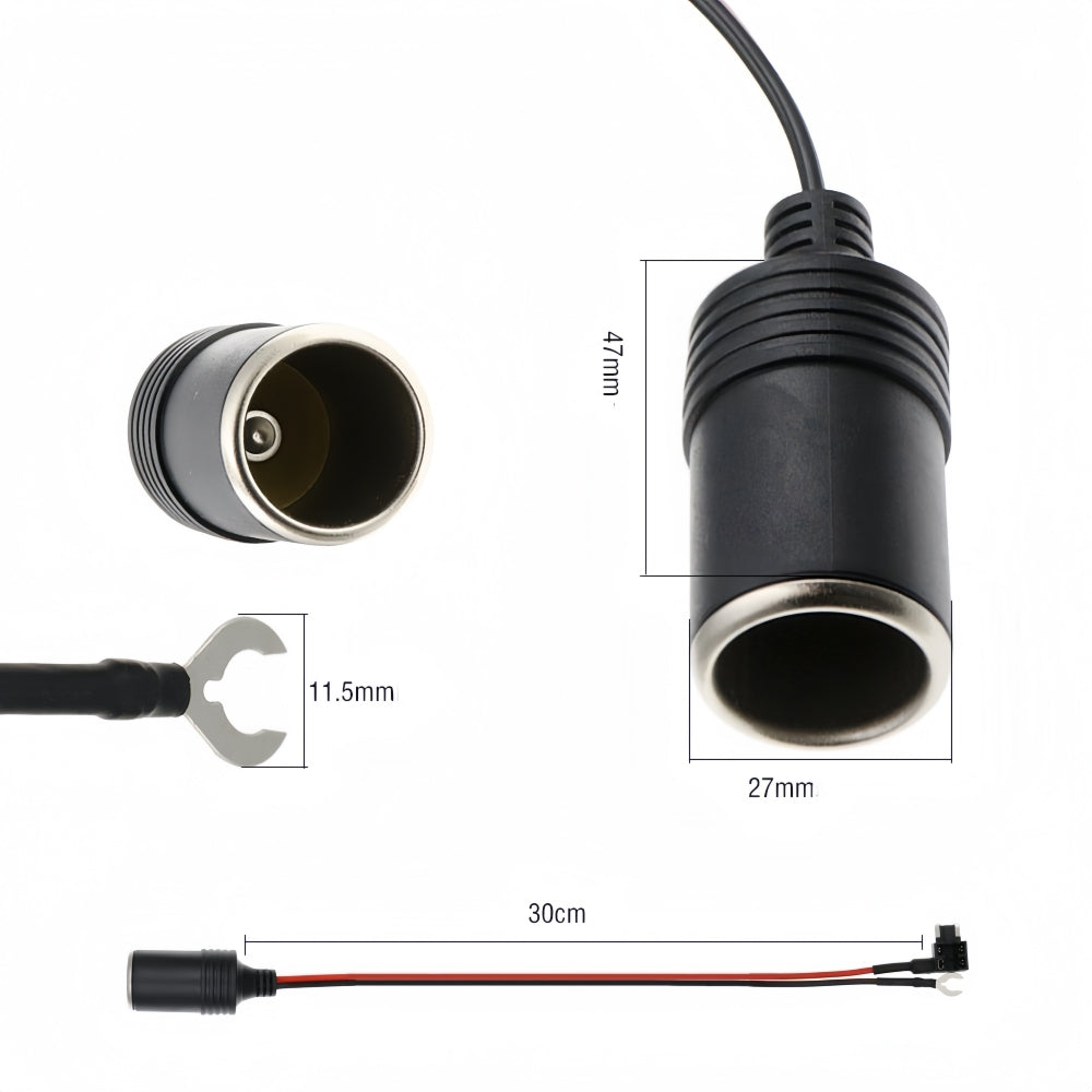 Standard Blade fuse Connector Cigarette Lighter Socket Adapter Cable 5A Fuse