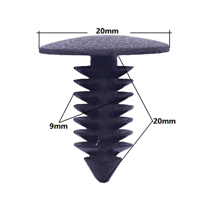 100 x 9mm Mixed Plastic Body Rivets Fasteners Suits 8mm Hole with 20mm Head