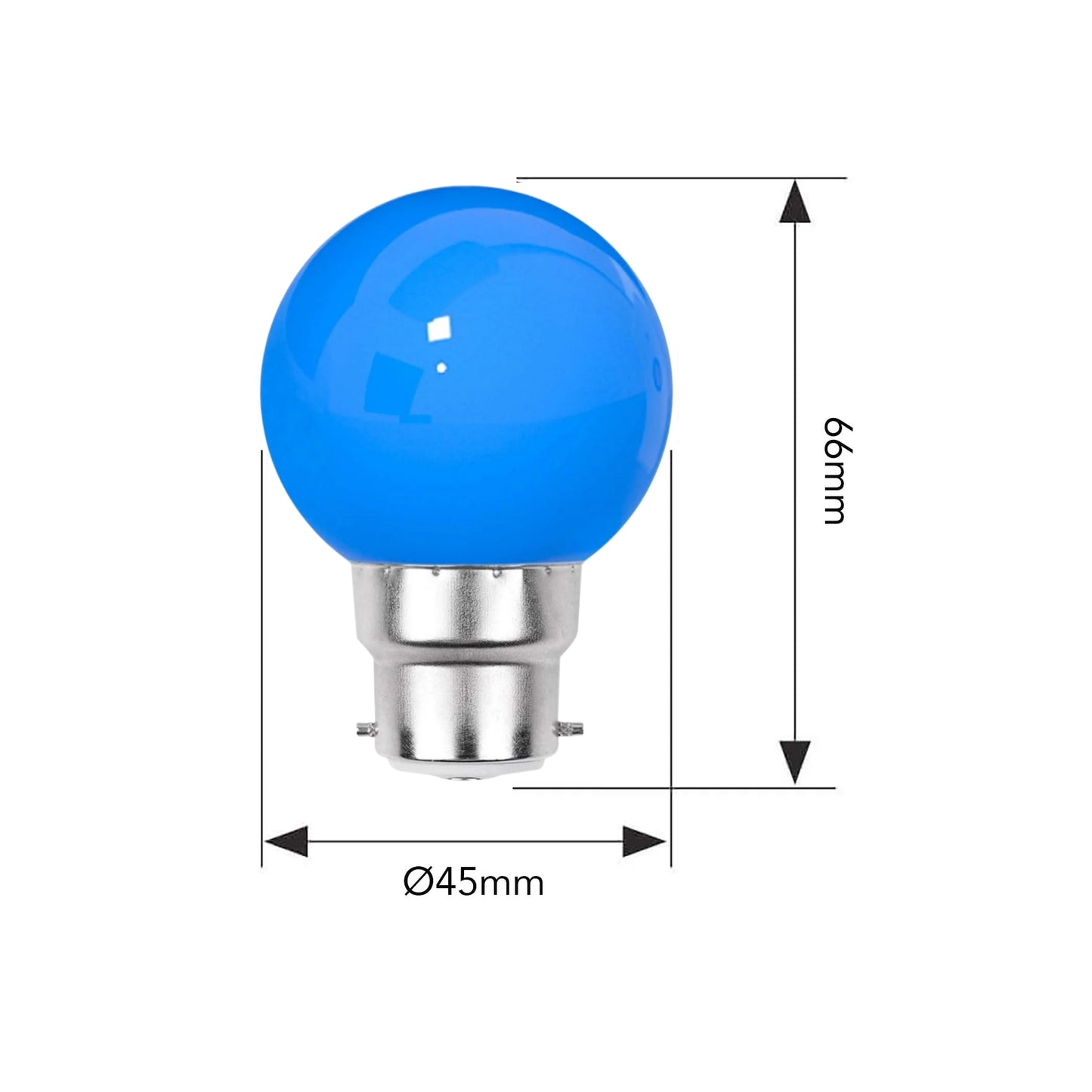 Blue 12V B22 1W LED Bubble Globe Frosted Lens LED Bulb ideal for sign