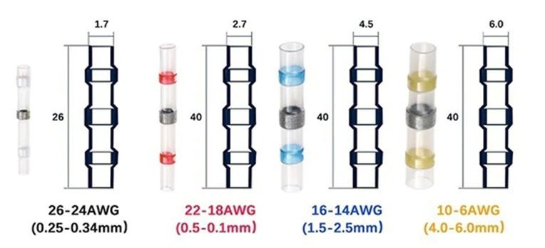 100pcs Mixed Waterproof Heat shrink Wire Connector Solder Insulated Joiners