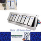 Metal 8 Gang Switch Panel 12V-24V LED Rocker Switch Panel for Car Truck Marine