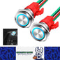 2 x 16mm Metal Push Button Switch Blue LED Pre Wired 12V 20A Self-Locking Switch