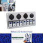 Metal 12V-24V 8 Gang LED Rocker Switch Panel with Voltmeter USB Port 12V Outlet