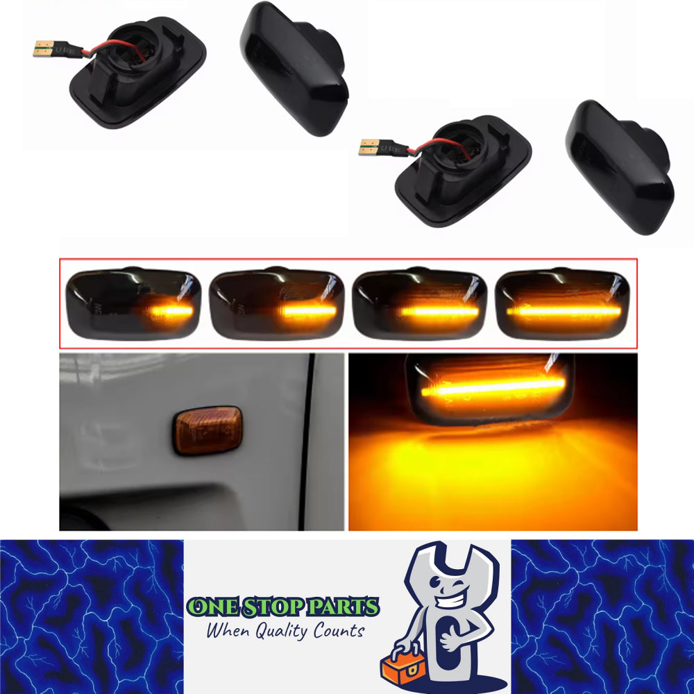 4 x Dynamic Amber Side Marker Lamps E-Mark Signal Lights for Toyota Land Cruiser