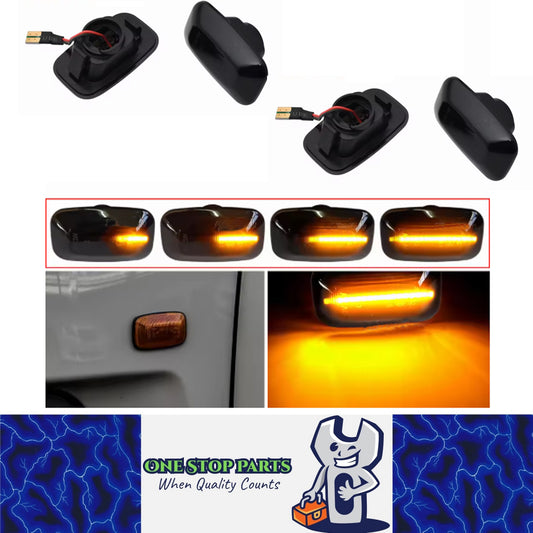 4 x Dynamic Amber Side Marker Lamps E-Mark Signal Lights for Toyota Land Cruiser