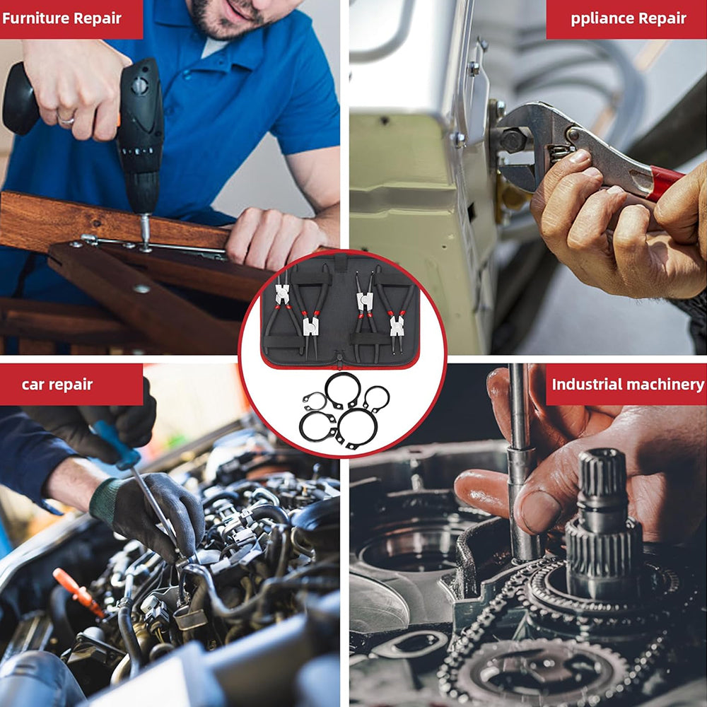 225pcs Alloy Steel External Snap Rings Circlip C-Clip Assortment Kit 15 Sizes