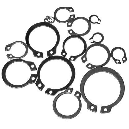 225pcs Alloy Steel External Snap Rings Circlip C-Clip Assortment Kit 15 Sizes