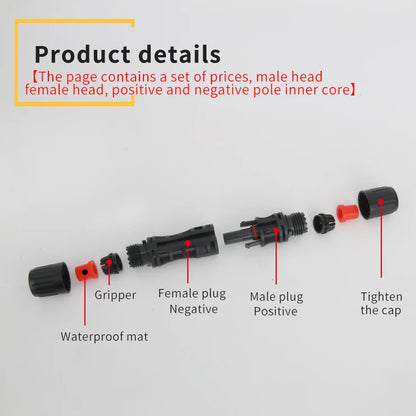50 Pairs Solar Connectors 1000V 30A Solar Panel Branch MC4 PV Connectors