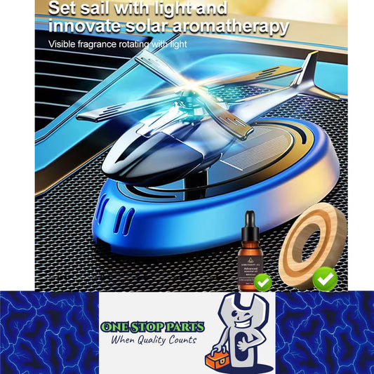 Solar Helicopter Car Air Freshener Rotating Aroma Diffuser Odour Remover